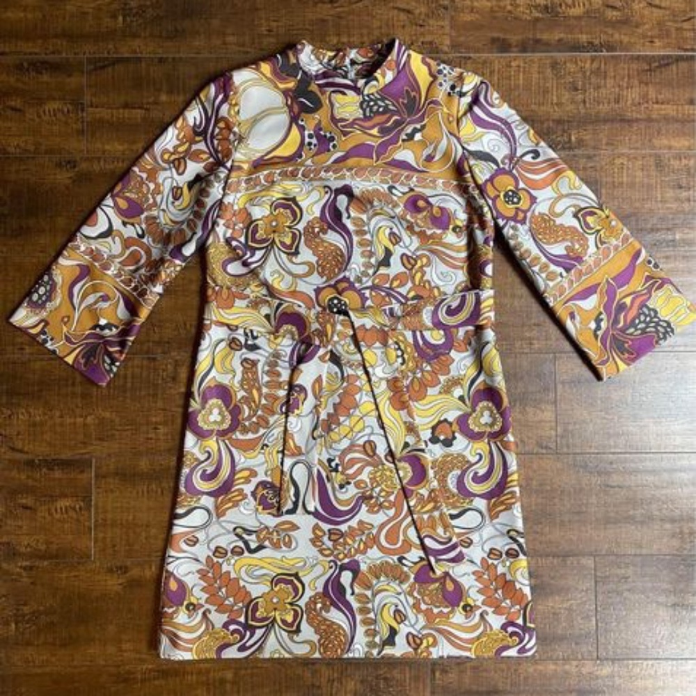 Vintage 1960s Henry-Lee Psychedelic Shift Dress